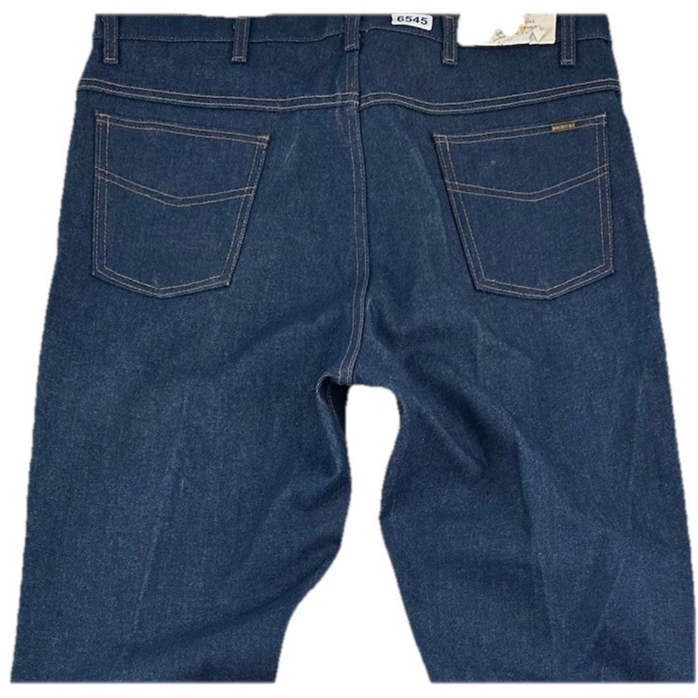 NEW VTG Sears Roebucks Rigid Raw Bootcut Denim Jeans 39x40 Blue Indigo Made USA